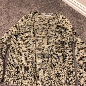Black and cream knit cardigan